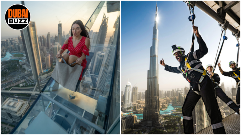 Sky Views Dubai Walking the Edge and Sliding Down the Glass Sky Slide